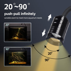 UPETTOOLS luz de acuario en modo amarillo 4000K para colores cálidos.