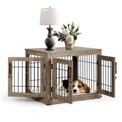Upolana jaula perro madera 32 pulgadas: refugio seguro y espacioso para tu mascota.