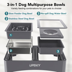 Upsky bebederos elevados de 10-6 pulgadas, ajuste suave para diferentes etapas