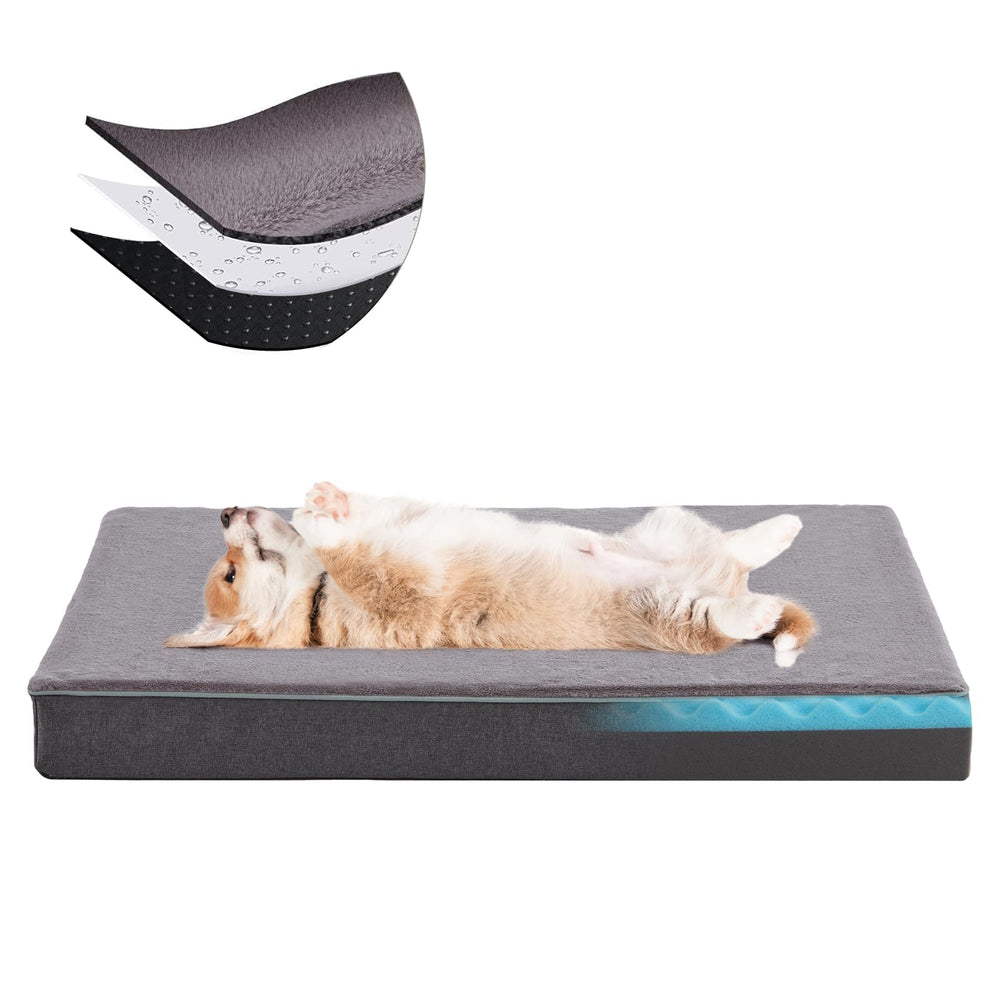 URGVANZ PET cama ortopédica con espuma de memoria, soporte para articulaciones