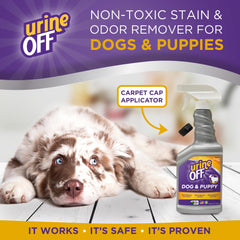 Urine OFF etiqueta del producto con indicaciones claras de uso.