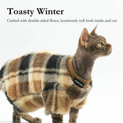 Urnat gato fleece doble lateral muestra ajuste suave para juego diario.