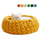 Urnat nido-gato tejido-manual refugio suave para siestas tranquilas.