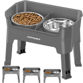 URPOWER 3-en-1 tazones elevados, vista frontal, comodidad para comer a altura adecuada.