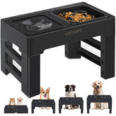 URPOWER comedero alto 2 en 1 para perros y gatos, mejora la postura al comer.