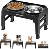 URPOWER comedero para perros con 4 alturas ajustables mejora la ergonomía al comer.