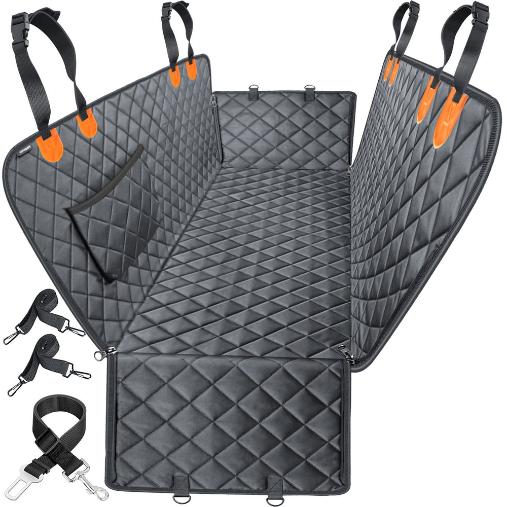 URPOWER protector de asiento para perros, vista frontal, protege contra manchas y suciedad.