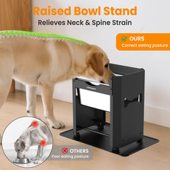 URPOWER soporte metálico elevado ofrece estabilidad para perros activos.
