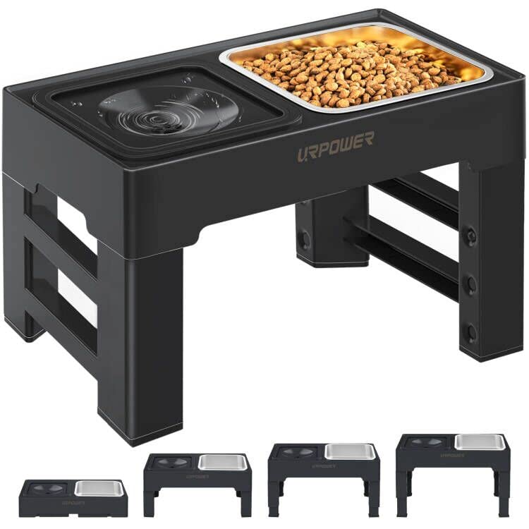 URPOWER tazones para perro altos 2 en 1, postura cómoda al comer.