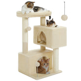 UYMI Árbol para Gatos de 32 pulgadas con condos rectangulares para reposo cómodo