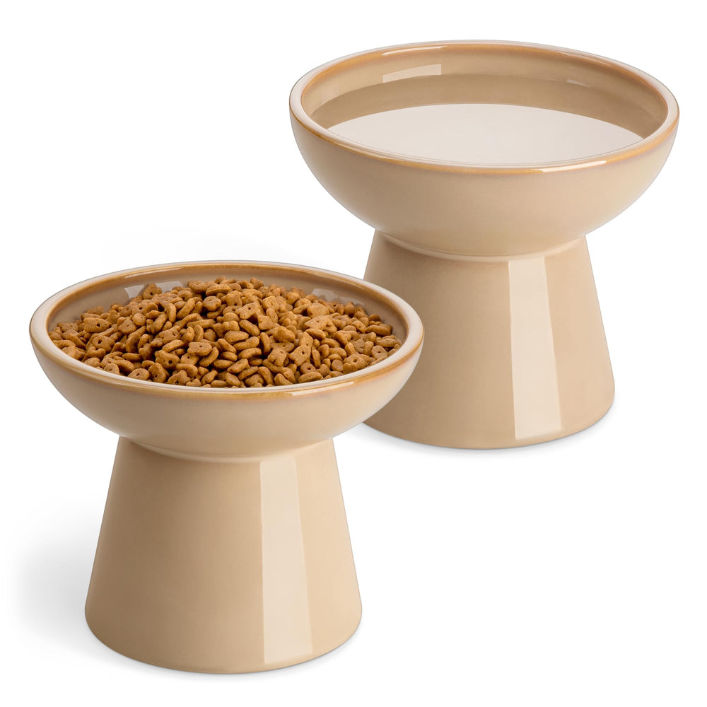 Vancasso conjunto de tazones elevados para gatos, mejora la experiencia al comer.