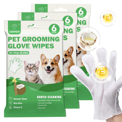 Guantes de baño Vannon para perros y gatos, limpieza rápida sin enjuague.