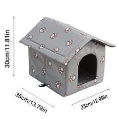VARMTOR casa para gatos con cortina transparente para visibilidad