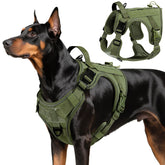 Arnés táctico VavoPaw para perros grandes, vista frontal para control preciso.