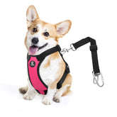 VavoPaw Cinturón de seguridad para perro en coche magenta, diseñada para mantener al compañero estable.