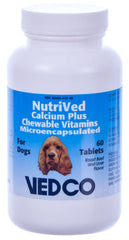 Vedco NutriVed Calcium Plus tableta masticable para perros, apoyo a la salud ósea y nutrición diaria