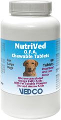 Vedco Nutrived O.F.A. tabletas masticables para perros grandes, favorecen piel y pelaje saludables