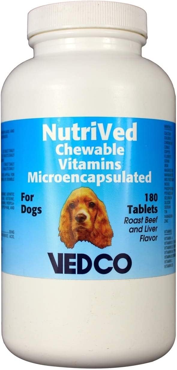 Vedco NutriVed tableta masticable para perros, apoyo nutricional diario para perros activos.