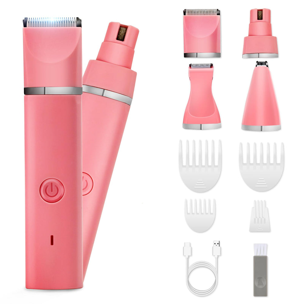 Veeconn kit corte pelo mascotas 4 en 1 rosa: precisión y comodidad para perros y gatos
