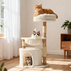 Veehoo árbol para gatos moderno con base de peso estable para uso seguro