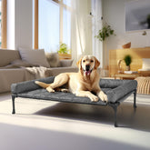 Cama para perro Veehoo alta y elevada con malla Teslin para ventilación.