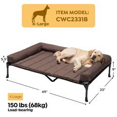 Almohada-borde Veehoo para cama de perro, soporte seguro y comodidad al dormir.