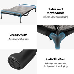 Cama Veehoo elevada con barandilla doble para mayor seguridad y comodidad