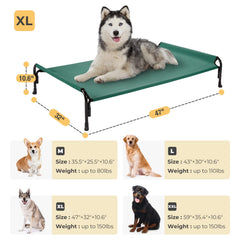 Cama para perros de exterior Veehoo con malla Textilene transpirable.