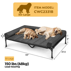 Cama para perros Veehoo con malla Teslin transpirable para enfriar