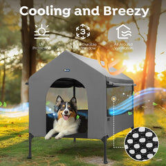 Veehoo casa para perro 41 pulgadas, diseño 2 en 1 para interior o exterior