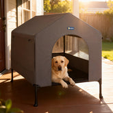 Veehoo casa para perro 41 pulgadas, uso interior y exterior, protege del clima