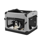 Jaula blanda para perros plegable Veehoo, diseño estable ideal para viajes.