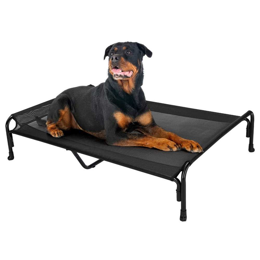 La cama para perros Veehoo XXL exterior elevada, vista general para razas grandes.