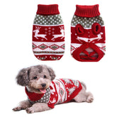 Vehomy suéter navideño para perro con reno y copos de nieve, ideal para paseos invernales.