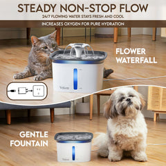 Fuente Veken con cascada suave para perros y gatos