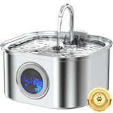 Fuente Vekonn para gatos en acero inoxidable con gran capacidad de 3.2 litros