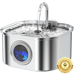 Fuente Vekonn para gatos en acero inoxidable con gran capacidad de 3.2 litros