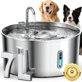 Vekonn fuente de agua para perros grandes en acero inoxidable con gran capacidad.