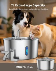 Vekonn fuente agua perros grandes acero inoxidable para uso diario.