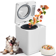 VEPOUYU Pet Fresh Meal Maker picando ingredientes para comidas frescas de mascotas