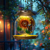 Alimentador de aves VESTCDF con luz LED ilumina el jardin nocturno para aves curiosas