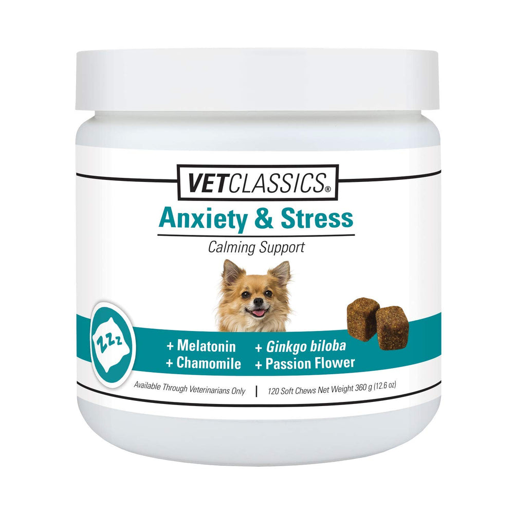 Vet Classics gomitas suaves para ansiedad y estrés en perros, mezcla botánica.