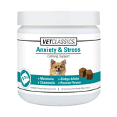 Vet Classics gomitas suaves para ansiedad y estrés en perros, mezcla botánica.
