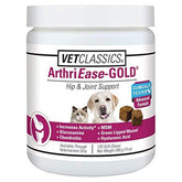 Vet Classics ArthriEASE-Gold botella con etiqueta, posible apoyo diario a la movilidad.