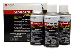 Vet-Kem Siphotrol Plus Fogger para pulgas y garrapatas en el hogar, previene reinfestaciones.