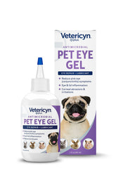 Botella de Vetericyn Plus Gel Ocular para ojos irritados de mascotas.