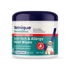 Vetnique Dermabliss wipes: empaque listo para usar en casa.