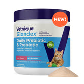 Vetnique Glandex para gatos, polvo con sabor a atún, apoyo a la salud intestinal diaria