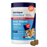 Pastillas suaves Vetnique Glandex para glándulas anales y apoyo digestivo.