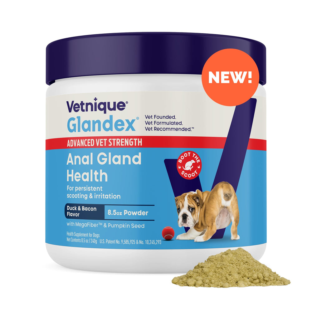 Vetnique Glandex polvo fibra anal para perros, apoyo suave